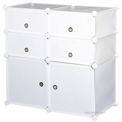 HOMCOM Schuhschrank Regal mit Aufbewahrungsboxen Kleiderschrank Kunststoff Stahl Weiß 75 x 37 x 73 cm