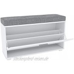 Target Home Schuhschrank 1 Fächer Sitzbank mit Grau Kissen Schuhkipper Schuhregal weiß matt