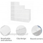 UDEAR Schuhkarton mit Tür Tragbarer Schuhkarton Stapelbar Faltbar Kunststoffbox 18 Stück，Transparent Weiß