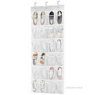 yue Schuhaufbewahrung multifunktionale hängend Aufbewahrungstasche mit 24 große Tasche Schuhorganizer über Tür Transparent Schuhregal für Küche Bad Schlafzimmer