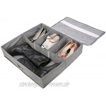 Periea 'Sami' Unterbett SchuhAufbewahrungsboxen – Verstellbarer Schuhladen für 12 Paar Schuhe Grau