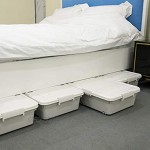Shozafia Unterbettkommode mit Rollen aus Kunststoff mit Deckel von beiden Seiten geöffnet 3 Stück 94 x 48 x 18 cm weiß