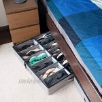 Unterbett-Schuh-Organizer 11,4 cm hoch und passend für Betten 12,7 cm vom Boden verstellbare Trennwände Unterbett-Schuhaufbewahrungslösung – 2er-Set grau
