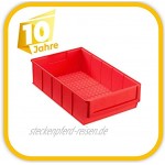 aidB Industriebox 300x183x81 mm breit rot robuste Aufbewahrungsbox aus Kunststoff stapelbare Lagerbox ideal für die Industrie
