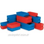 aidB Industriebox 300x183x81 mm breit rot robuste Aufbewahrungsbox aus Kunststoff stapelbare Lagerbox ideal für die Industrie