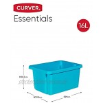 CURVER Drehstapelbox Essentials 16L in blau Plastik 39x29.5x20.3 cm