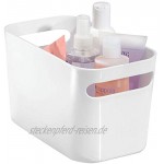 iDesign Organizer mit Griffen kleine Aufbewahrungsbox aus Kunststoff für Haushalt und Hobby praktischer Aufbewahrungskorb für das Bad weiß