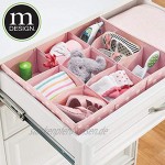 mDesign 2er-Set Aufbewahrungsbox für das Kinderzimmer Bad usw. – Kinderzimmer Aufbewahrungsbox mit je neun Fächern – Kinderschrank Organizer aus Kunstfaser – rosa weiß