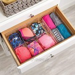 mDesign Aufbewahrungsbox mit 2 Fächern – praktische Schrankbox für das Schlafzimmer – idealer Organizer für Kleidung und Accessoires aus BPA-freiem Kunststoff – 2er-Set – durchsichtig