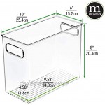 mDesign Box mit integrierten Griffen – praktische Aufbewahrungslösung mit ansprechendem Design – Universalbox für Badezimmer Schlafzimmer und andere Räume – durchsichtig
