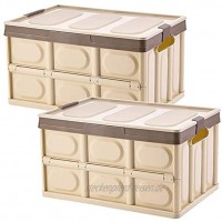 2 Stück Aufbewahrungsboxen mit Deckel Kisten Kunststoff Klappbox Stapelbar Transportbox Faltbare Container 30L Lagerbehälter Für Kleidung Spielzeug Bücher Snack Schuh Regalkörbe Storage Box -Khaki