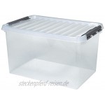 6X Aufbewahrungsbox mit Deckel transparent LxBxH 600x400x340 mm 62 Liter Box