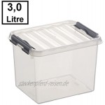 6x SUNWARE Q-Line Box 3 Liter 200 x 150 x 140mm transparent silber
