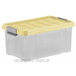 axentia Aufbewahrungsbox mit Deckel Stapelbox aus Kunststoff 5 Liter Eurobox transparent Maße: ca. 30 x 14 x 15 cm Anthrazit blau oder gelb Farbe nicht wählbar