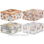 Brandsseller 13er Set Aufbewahrungsboxen mit Deckel verschiedene Größen Geschenkboxen stabiler Karton Strickgarn Motiv 3