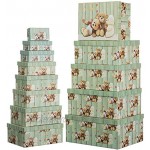 Brandsseller 13er Set Aufbewahrungsboxen mit Deckel verschiedene Größen Geschenkboxen stabiler Karton Teddybär Motiv 2