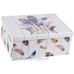 Brandsseller Geschenkbox Aufbewahrungsbox Kartenkarton mit Deckel Stabiler Karton 13er Set in absteigender Größe Traumfänger Federn