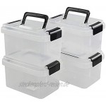 Cadineer 4er-Set Klein Klare Boxen mit Deckeln Plastikboxen mit Deckel Transparent