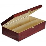 Creative Deco Rote Wein-Kiste aus Natürliches Kiefern-Holz | Wein-Box für 2 Flaschen mit Deckel und Verschluss | 35 x 20 x 10 cm | Perfekt für Lagerung Dekoration oder als Geschenk-Holzkiste