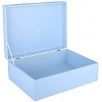 Creative Deco XL Blau Große Holzkiste Aufbewahrungsbox Spielzeug | 40 x 30 x 14 cm + - 1 cm | Mit Deckel zum Dekorieren Aufbewahren | Ohne Griffe | Perfekt für Dokumente Wertsachen und Werkzeuge