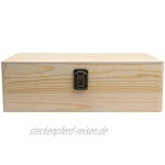 Holzkiste mit Deckel 27 cm x 18 cm x 8,5 cm Natur Aufbewahrungskiste Erinnerungsbox & Geschenkkiste HB-008 B