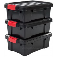 Iris 3er-Set Aufbewahrungsboxen Power Box SK-130 mit Klickverschlüssen Plastik schwarz 12,5 L 46 x 29,7 x 16 cm