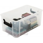 Iris Ohyama 4er-Set Aufbewahrungsboxen 6 L mit Einrastgriffen stapelbar Garage Multi Box MBX-6 Transparent
