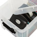Iris Ohyama 4er-Set Aufbewahrungsboxen 6 L mit Einrastgriffen stapelbar Garage Multi Box MBX-6 Transparent