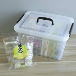 Leendines Aufbewahrungsboxen Klar Set von 6 Kisten Plastik mit Deckel Stapelbox