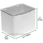 mDesign Aufbewahrungsbox aus Kunststoff – stapelbare Plastikbox mit Deckel für Medizin und Nahrungsergänzungmittel – Ordnungsbox als Alternative zum Medizinschrank – hellgrau und durchsichtig