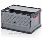 Profi-Faltbox mit Deckel 5er Set Auer Packaging | Behälter Stapelbehälter Aufbewahrungskiste Transportbox Plastikbox Klappbox | FBD 64 32 60x40x32 cm 67 Liter,