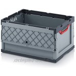 Profi-Faltbox mit Deckel 5er Set Auer Packaging | Behälter Stapelbehälter Aufbewahrungskiste Transportbox Plastikbox Klappbox | FBD 64 32 60x40x32 cm 67 Liter,