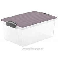 Rotho Compact Aufbewahrungsbox 13l mit Deckel Kunststoff PP BPA-frei Mauve transparent A4 13l 39,5 x 27,5 x 18 cm