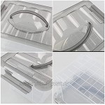 Vcansay Aufbewahrungsbox Plastik Transparen Klein mit Transparentem Grauem Deckel und Griffen 6 Packungen