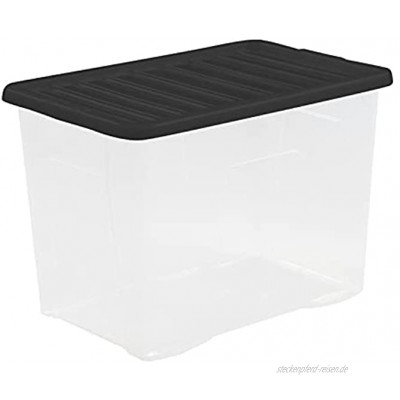 Wham 5 x 11315 Crystal Box mit Deckel 80 Liter 60 x 40 x 42 cm Transparent Farbe des Deckels kann variieren