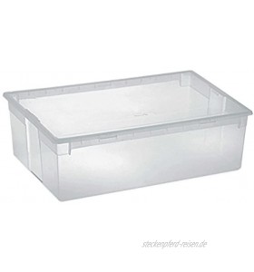 XL Aufbewahrungsbox mit Deckel aus robustem und transparentem Kunststoff. Maße: 57,8 x 39,6 x 18,5 cm. Stapelbar mit Deckel! Topp Qualität