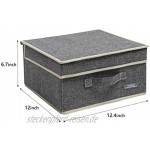 YueYue Stoffbehälter faltbar 2 Stück 31 x 30,5 x 17,9 cm Aufbewahrungsbehälter mit Deckel Organizer-Korb grau Aufbewahrungsregale Schrankboxen faltbar