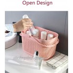 Badezimmer Korb mit Griff – Organizer mit Griffen Kunststoff Aufbewahrungskörbe Tapelbare Regalkörbe für Bad und Küche Rosa
