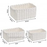 DODUOS 3 Stück Aufbewahrungskorb aus Recycling-Papier-Seil 3 Größen Aufbewahrung Körbe geflochten Regalkörbe Organizer für Schränke Bad Küche Schlafzimmer Weiß