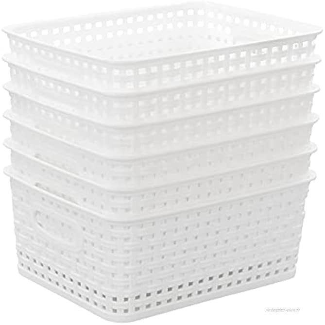 Hespapa Aufbewahrungskorb für die Küche Kunststoff Weiß 6 Stück
