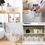 JAKAGO Aufbewahrungskörbe tragbar Kunststoff Organizer Kühlschrankkorb Badezimmer Schreibtisch Aufbewahrungsbox ohne Deckel für Küche Badezimmer Schlafzimmer weiß M