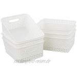 Kiddream Set mit 6 Korb klein Rattan Kunststoff Korb Schrank Aufbewahrungsboxen weiß