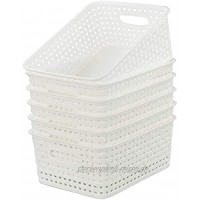 Kiddream Set mit 6 Korb klein Rattan Kunststoff Korb Schrank Aufbewahrungsboxen weiß