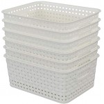 Neadas Weiß Plastikkorb Ablagekorb Haushaltskorb Aufbewahrungskörbe Körbchen Plastik 6 Stück