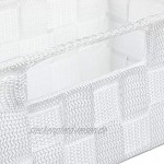 Relaxdays Aufbewahrungskorb mit Fächern Kosmetik Aufbewahrung im Bad Körbchen mit Griffen HBT: 10 x 32 x 21 cm weiß 1 Stück