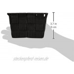 WENKO Aufbewahrungskorb Adria Mini Schwarz Badkorb quadratisch Kunststoff-Geflecht Polypropylen 14 x 9 x 14 cm Schwarz