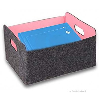 Aufbewahrungsbox für Schublade-JanTeelGO Faltbare Aufbewahrungsbox Organizer mit Tragegriffen Vielseitige Schubladen Organizer für Schlaf- und Kinderzimmer -1 Packung Rosa