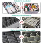 AVNICUD Aufbewahrungsbox 4er Set Schubladen Ordnungssystem für Unterwäsche und Socken Kleiderschrank Organizer zum Aufbewahren von Schals Büstenhalter Krawatten Faltbox