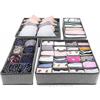 AVNICUD Aufbewahrungsbox 4er Set Schubladen Ordnungssystem für Unterwäsche und Socken Kleiderschrank Organizer zum Aufbewahren von Schals Büstenhalter Krawatten Faltbox