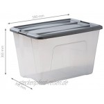 Basics 103441 Aufbewahrungsboxen 'New Top Box' 60 L Plastik Grau 60 Liter